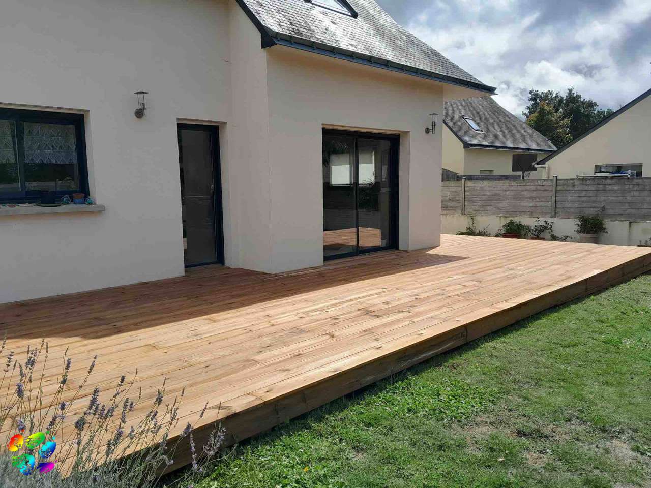 Terrasse en bois sur charpente